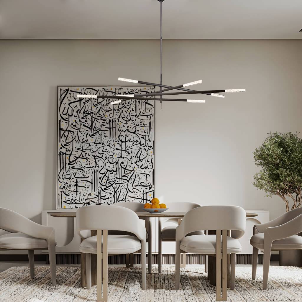 Rousseau Grande Eight Lights Acrylic Glass Dining-room-4 | Feyran