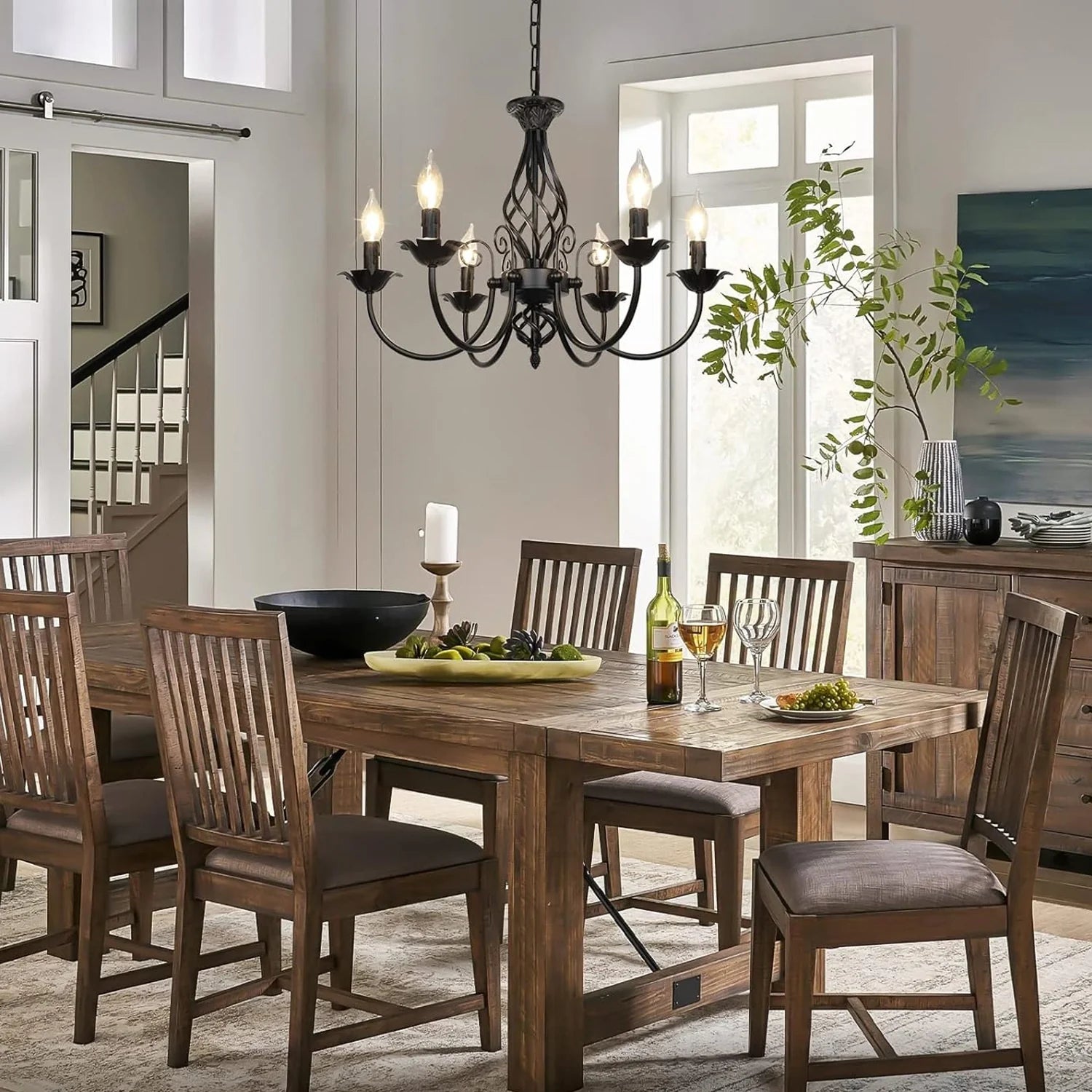 rustic-farmhouse-wrought-iron-candle-chandelier-ch407-20250620-Feyran-lighting