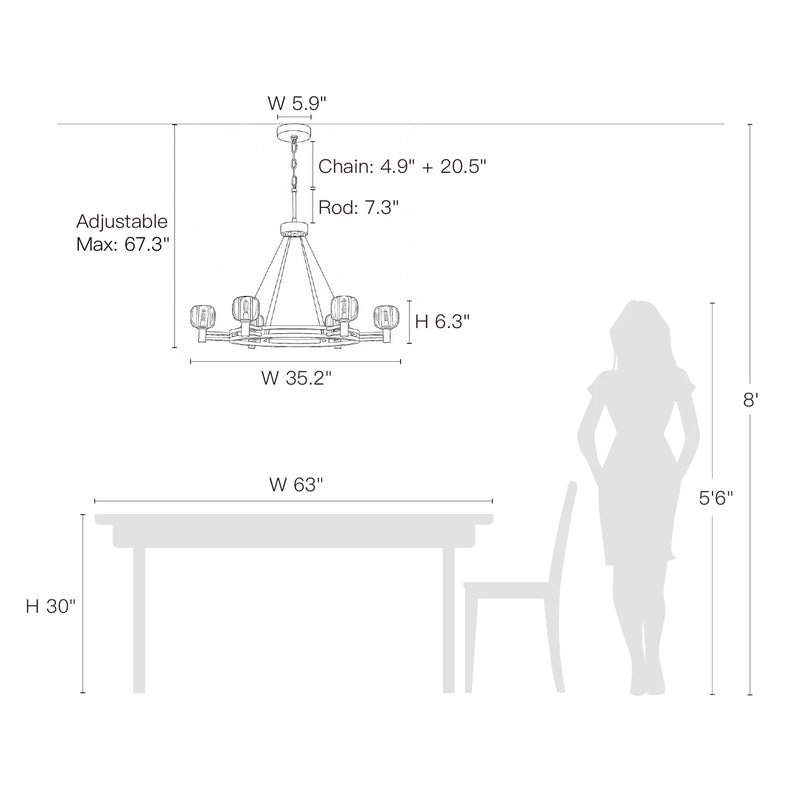dimension-of-rustic-round-chandelier-with-glass-shades-ch460-20250903-Feyran-lighting