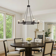 rustic-round-chandelier-with-glass-shades-installed-in-the-dining-room-ch460-20250903-Feyran-lighting