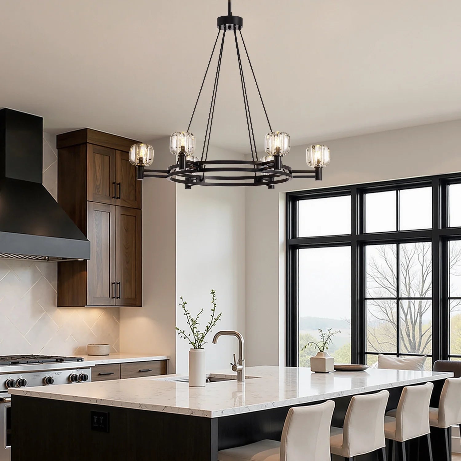 rustic-round-chandelier-with-glass-shades-over-a-kitchen-island-ch460-20250903-Feyran-lighting