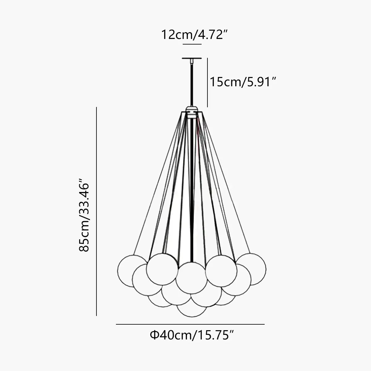 Feyran Modern Bubble Glass Chandelier for Living Room