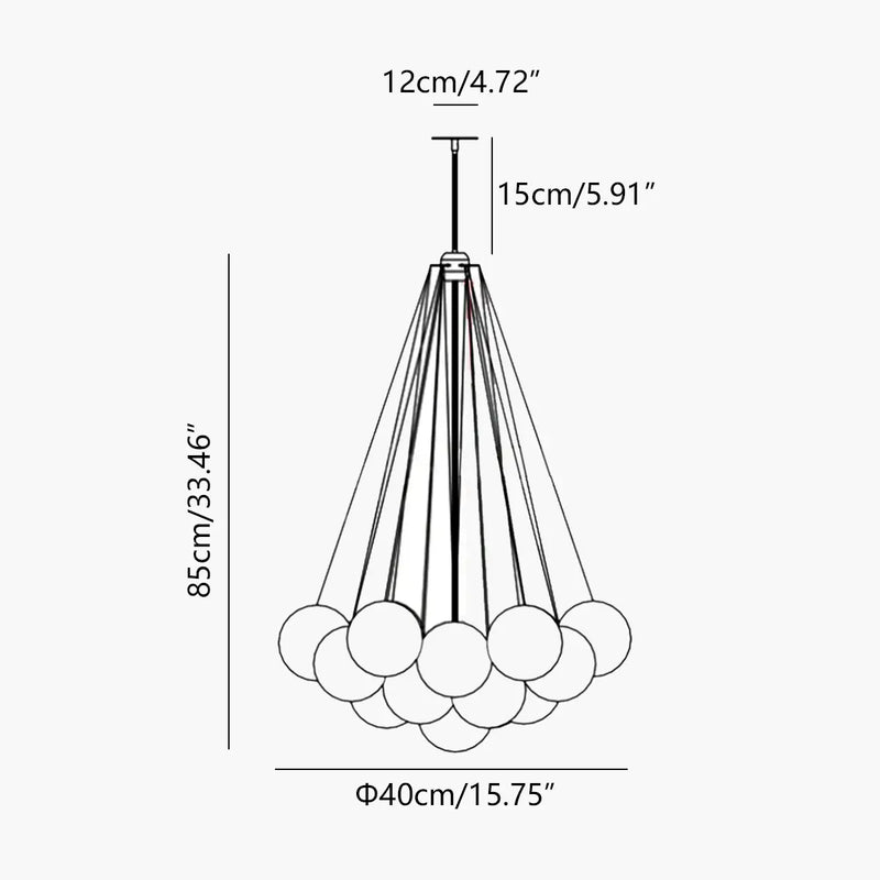 Feyran Modern Bubble Glass Chandelier for Living Room