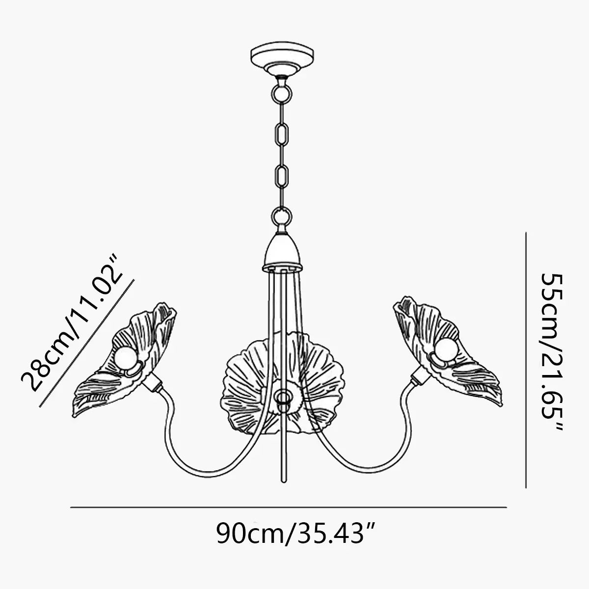 Feyran Lotus Leaf Glass Chandelier for Living Room