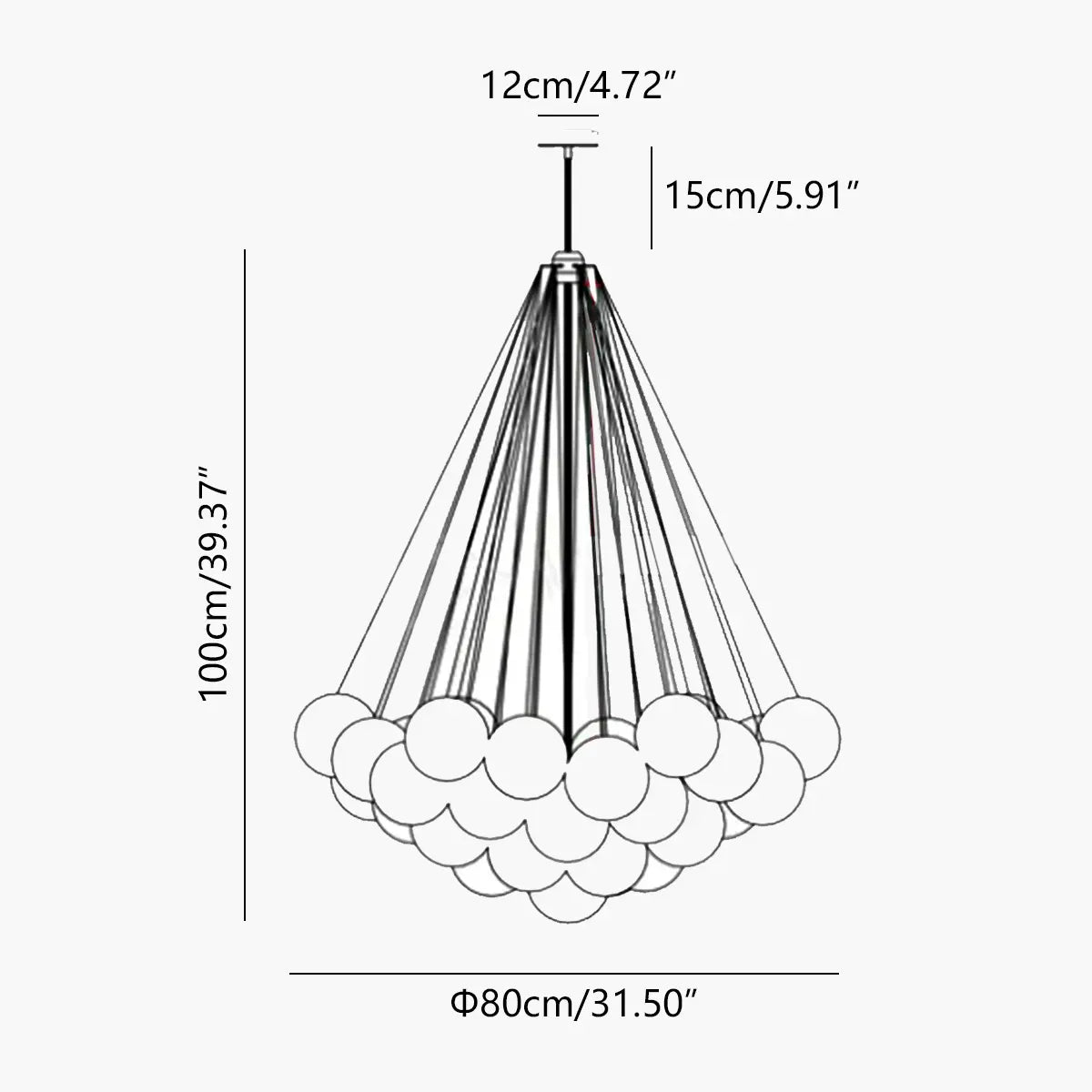Feyran Modern Bubble Glass Chandelier for Living Room