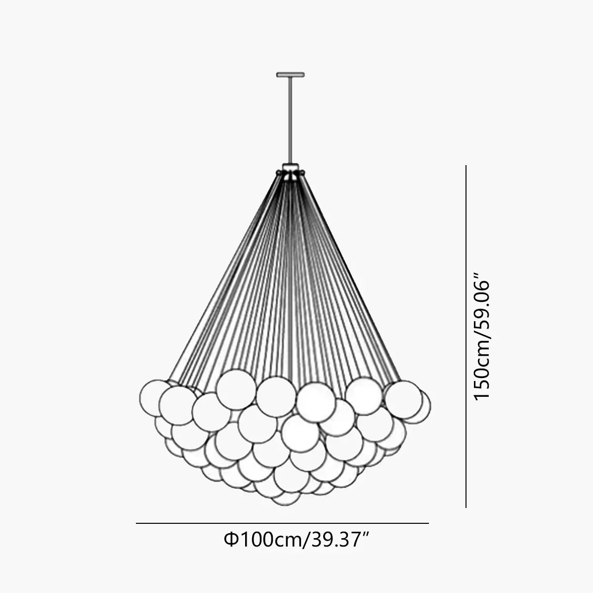 Feyran Modern Bubble Glass Chandelier for Living Room