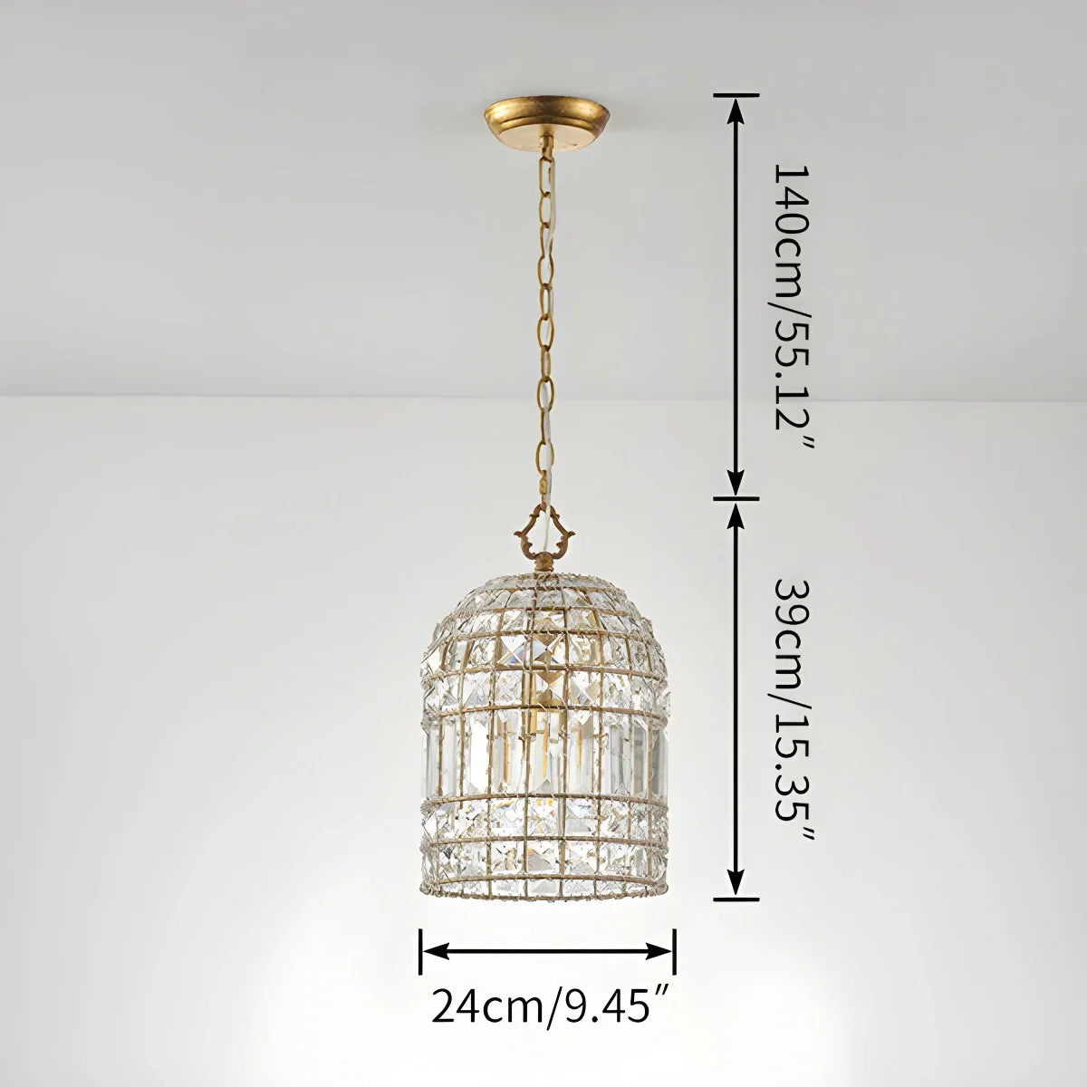 Feyran Birdcage Crystal Pendant Light for Dining Room