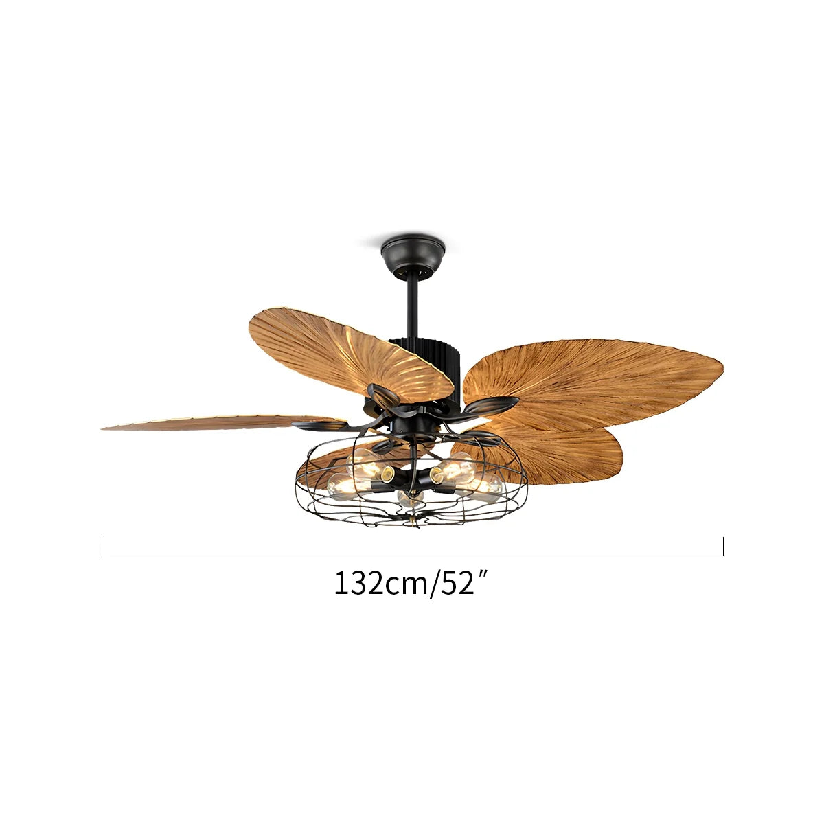 Feyran Industrial Tropical Palm Leaves Ceiling Fan Light