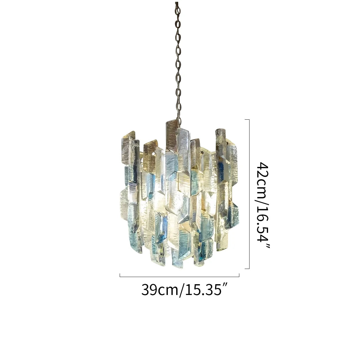 Feyran French Retro Ice Edged Glass Pendant Light