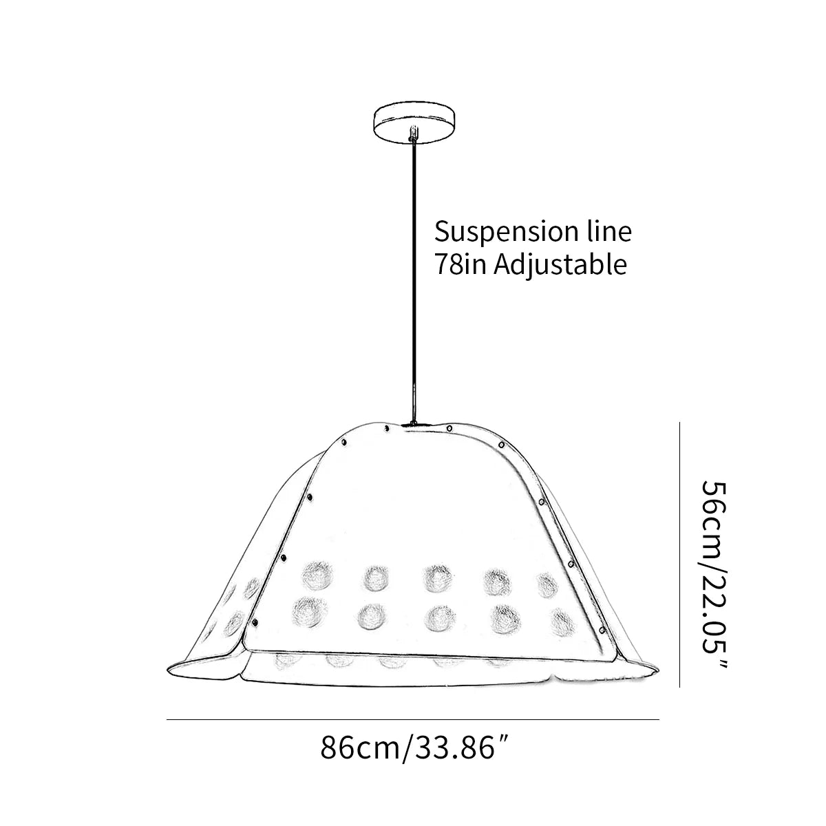 Feyran Clock Shaped Hot Pressed Acoustic Pendant Light