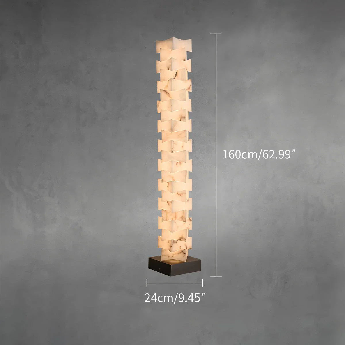 Feyran Creative Stacked Spanish Alabaster Squares Floor Lamp