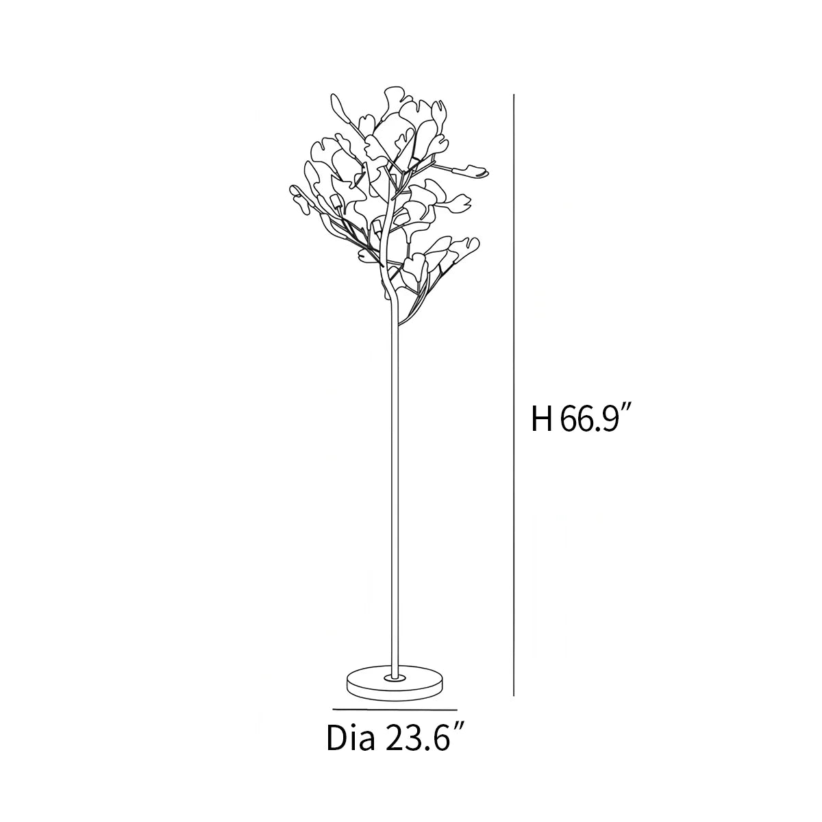 Feyran Ginkgo Leaf Floor Lamp for Living Room