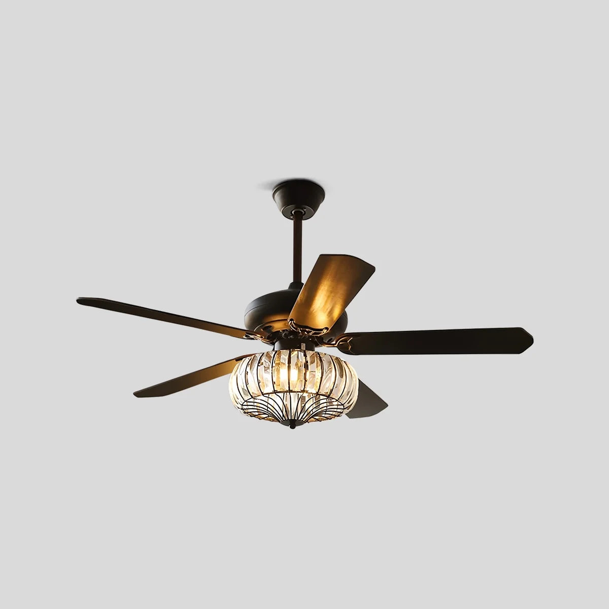 Feyran Vintage Crystal Ceiling Fan with Light