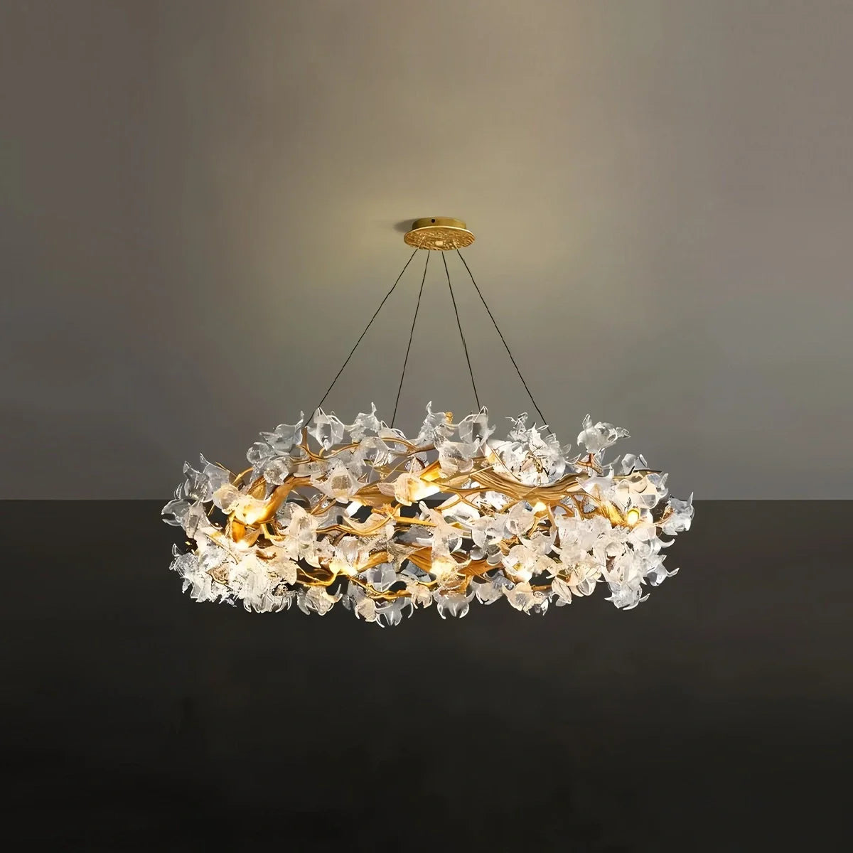 Feyran Petala Crystal Round Chandelier for Living Room