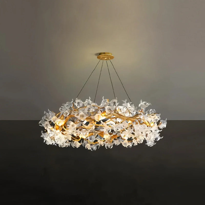 Feyran Petala Crystal Round Chandelier for Living Room