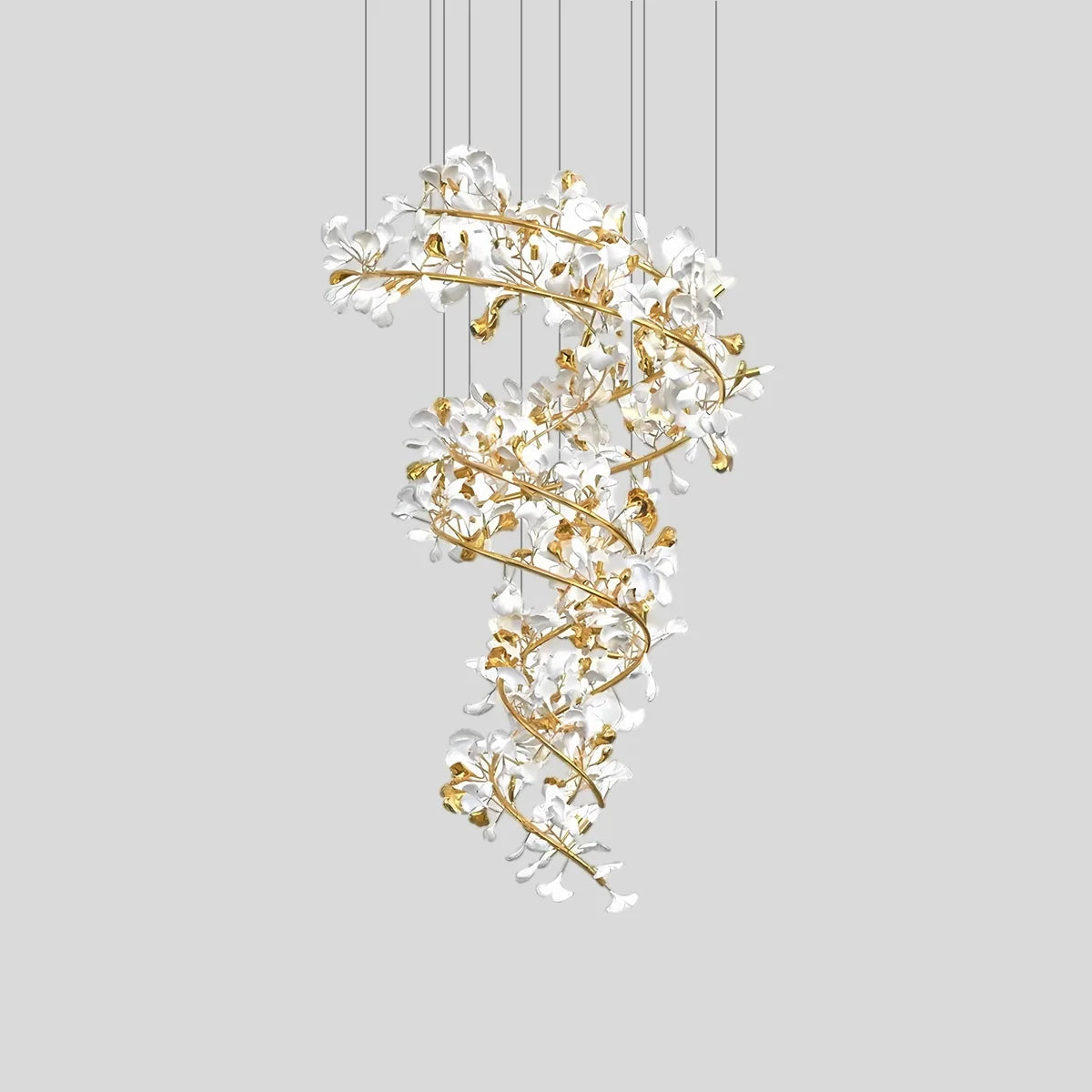 Feyran Ginkgo Chandelier Q for High Ceiling