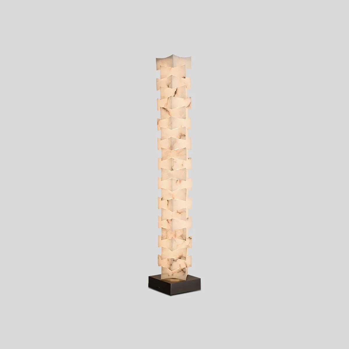 Feyran Creative Stacked Spanish Alabaster Squares Floor Lamp
