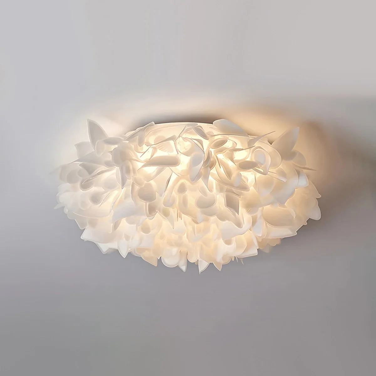 Feyran White Flower-Shaped Flush Mount Ceiling Light