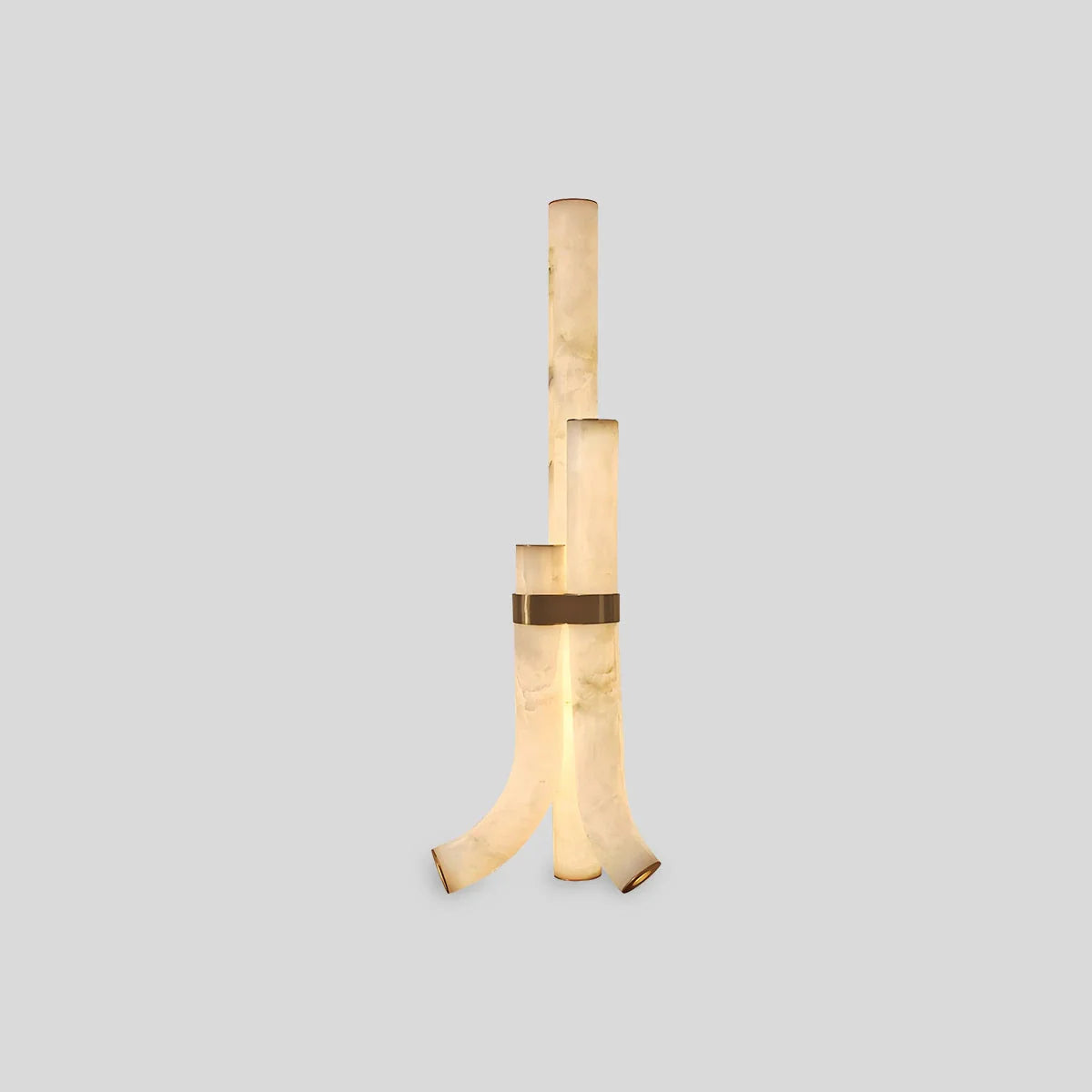 Feyran Copper & Natural Spanish Alabaster Piped Floor Lamp