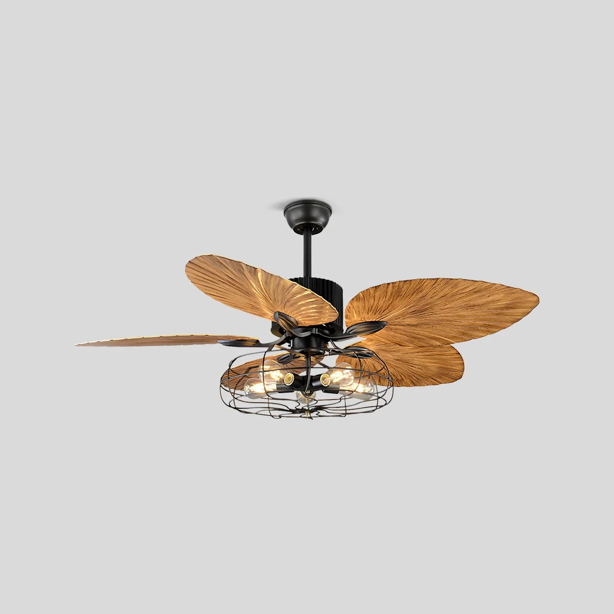 Feyran Industrial Tropical Palm Leaves Ceiling Fan Light