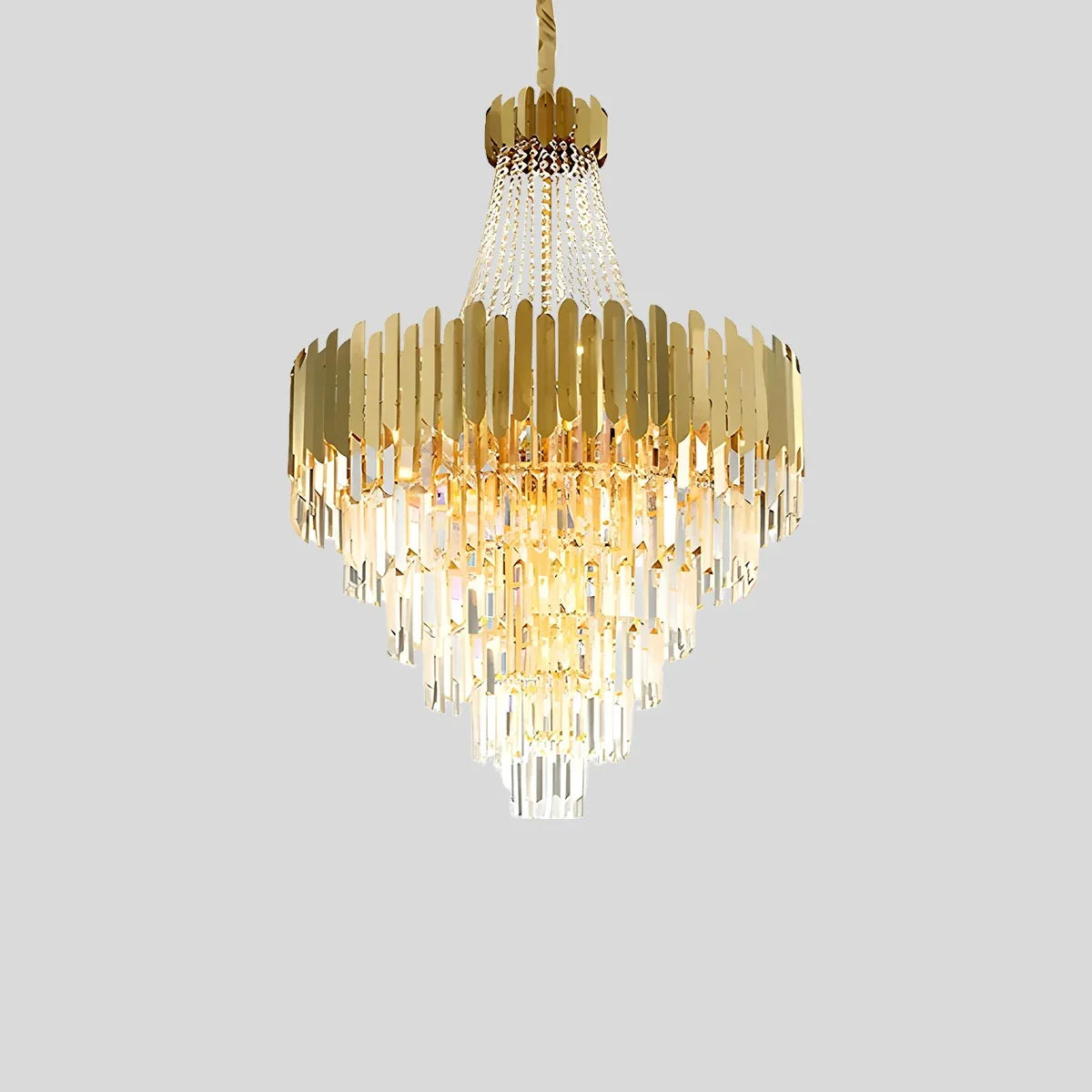 Feyran Large Tiered Gold Crystal Chandelier
