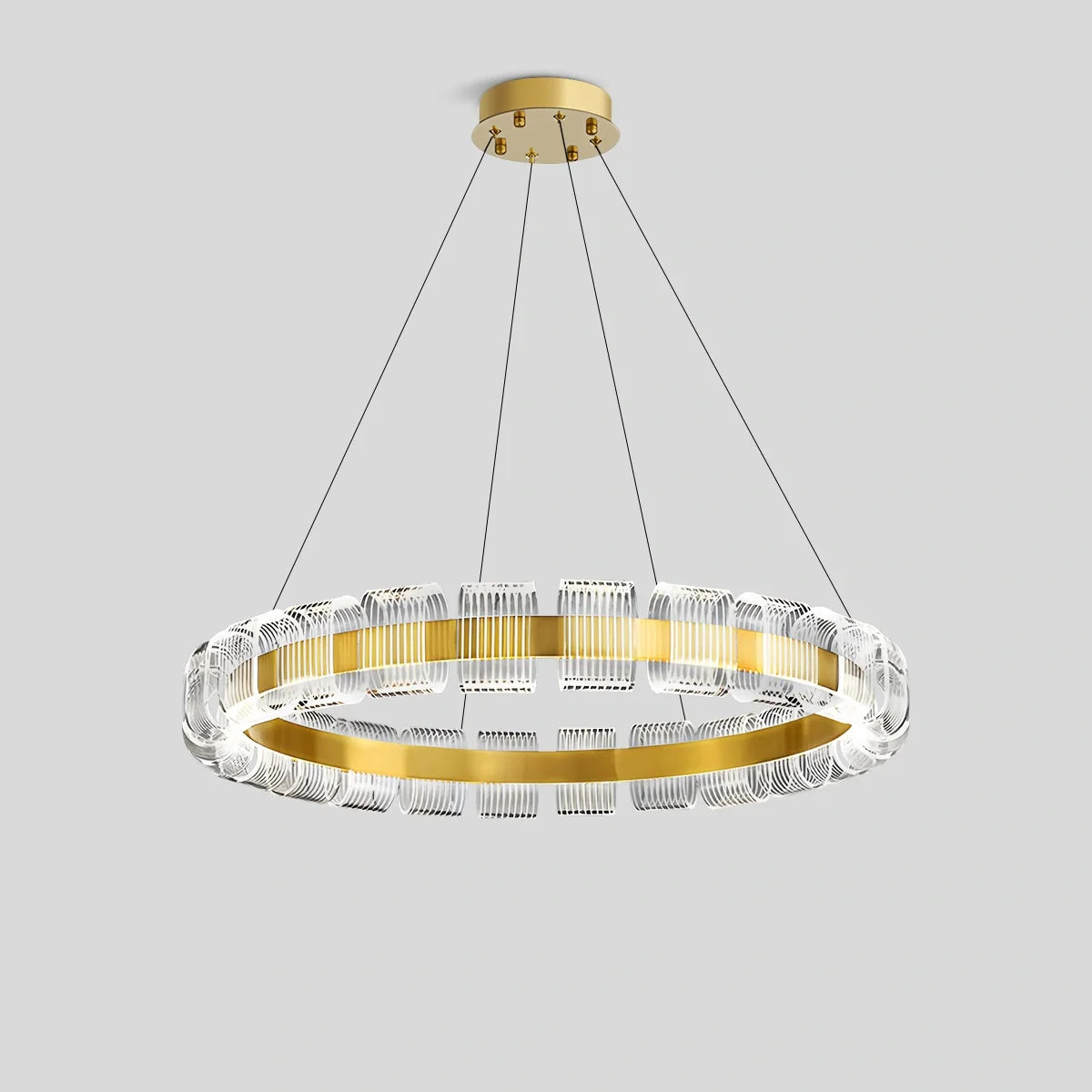 Feyran Gold Circular Led Chandelier for Living Room