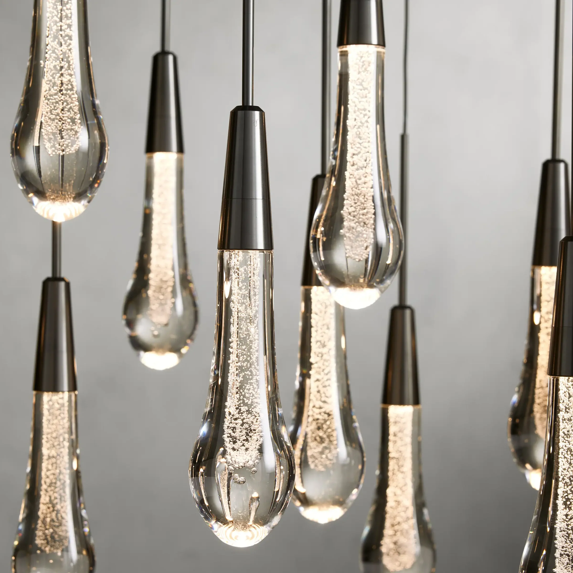 Solitaire Glass Linear Chandelier Lighting 37'' 50'' 70'' 87"W 120"W-Chandelier-Feyran-Brass-37''W-Feyran
