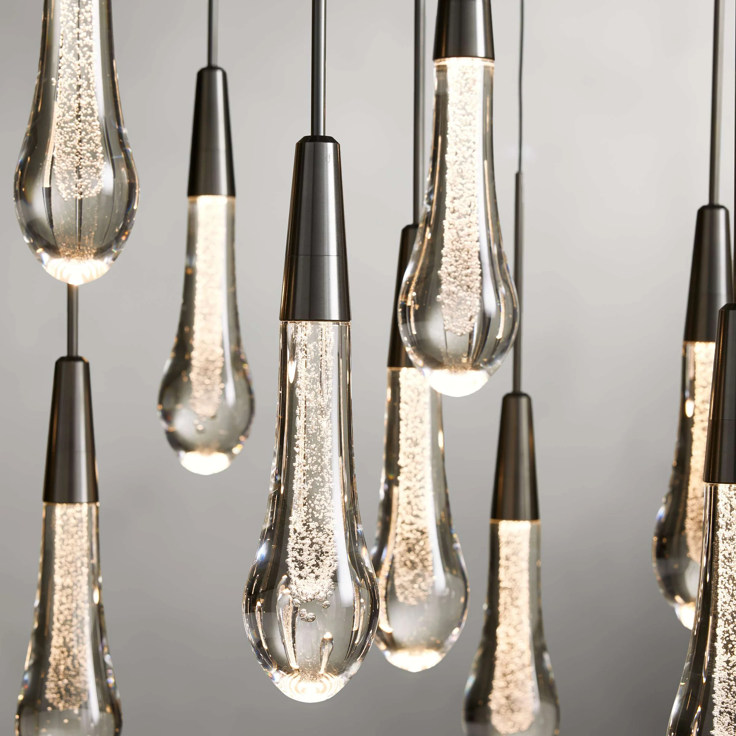 Solitaire Glass Linear Chandelier Lighting 37'' 50'' 70'' 87"W 120"W-Chandelier-Feyran-Brass-37''W-Feyran