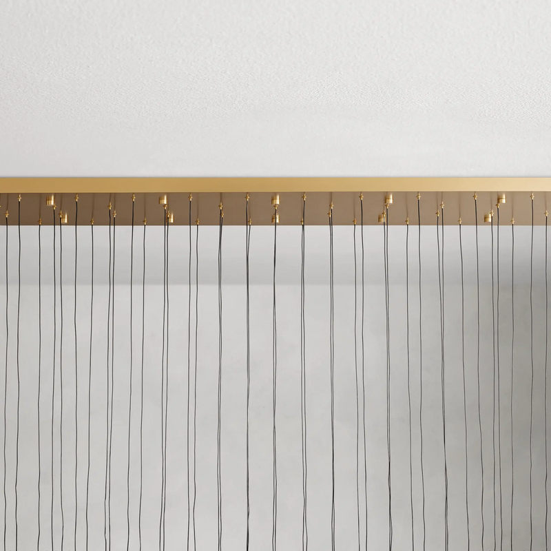 Solitaire Glass Linear Chandelier Lighting 37'' 50'' 70'' 87"W 120"W-Chandelier-Feyran-Brass-37''W-Feyran