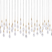 Solitaire Glass Linear Chandelier Lighting 37'' 50'' 70'' 87"W 120"W-Chandelier-Feyran-Nickel-50"W-Feyran