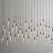 Solitaire Glass Linear Chandelier Lighting 37'' 50'' 70'' 87"W 120"W-Chandelier-Feyran-Brass-37''W-Feyran