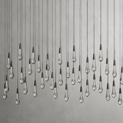 Solitaire Glass Linear Chandelier Lighting 37'' 50'' 70'' 87"W 120"W-Chandelier-Feyran-Bronze-70"W-Feyran