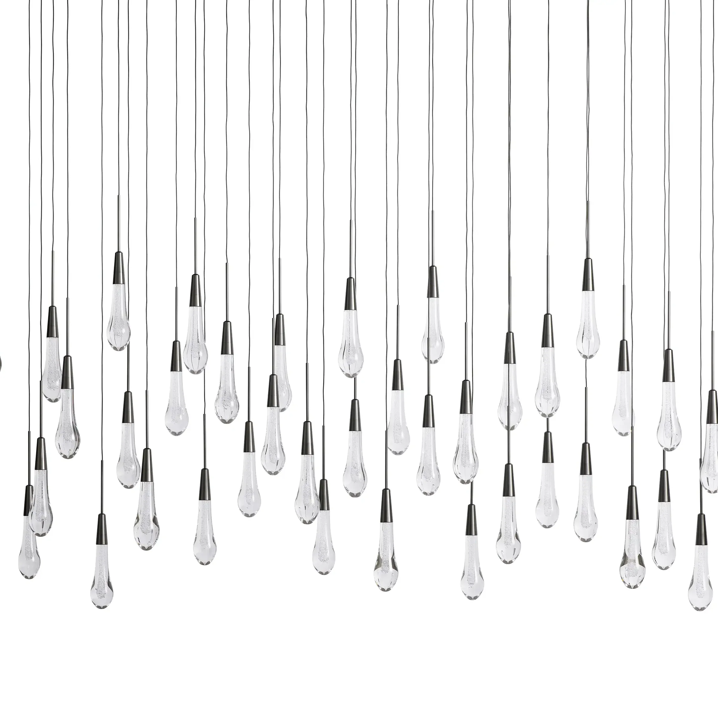 Solitaire Glass Linear Chandelier Lighting 37'' 50'' 70'' 87"W 120"W-Chandelier-Feyran-Brass-37''W-Feyran