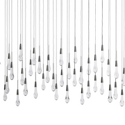 Solitaire Glass Linear Chandelier Lighting 37'' 50'' 70'' 87"W 120"W-Chandelier-Feyran-Brass-37''W-Feyran