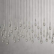 Solitaire Glass Linear Chandelier Lighting 37'' 50'' 70'' 87"W 120"W-Chandelier-Feyran-Brass-37''W-Feyran