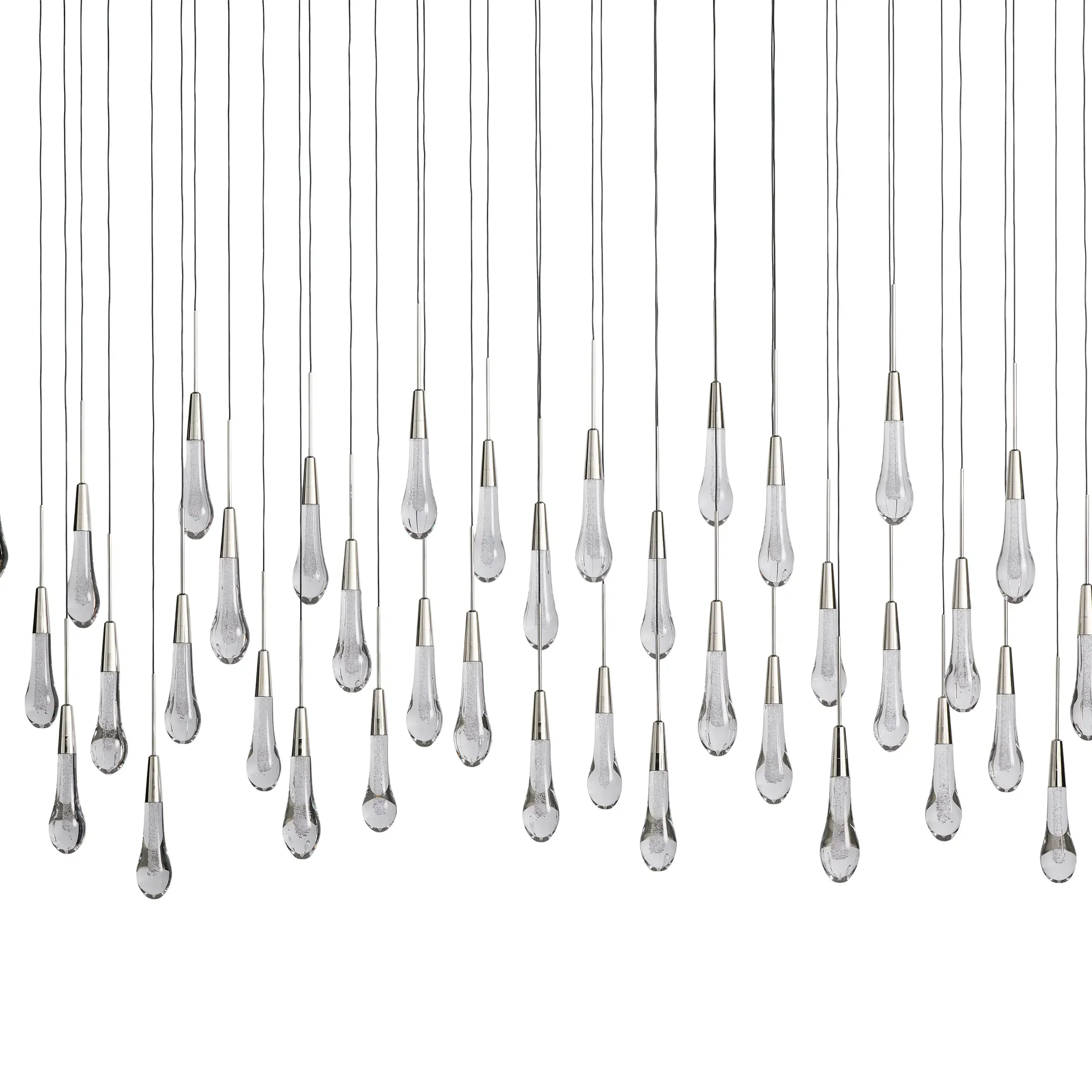 Solitaire Glass Linear Chandelier Lighting 37'' 50'' 70'' 87"W 120"W-Chandelier-Feyran-Brass-37''W-Feyran