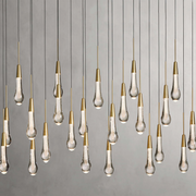 Solitaire Glass Linear Chandelier Lighting 37'' 50'' 70'' 87"W 120"W-Chandelier-Feyran-Brass-37''W-Feyran
