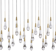 Solitaire Glass Linear Chandelier Lighting 37'' 50'' 70'' 87"W 120"W-Chandelier-Feyran-Brass-37''W-Feyran