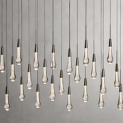Solitaire Glass Linear Chandelier Lighting 37'' 50'' 70'' 87"W 120"W-Chandelier-Feyran-Brass-37''W-Feyran