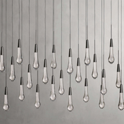 Solitaire Glass Linear Chandelier Lighting 37'' 50'' 70'' 87"W 120"W-Chandelier-Feyran-Bronze-50"W-Feyran