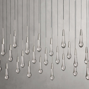 Solitaire Glass Linear Chandelier Lighting 37'' 50'' 70'' 87"W 120"W-Chandelier-Feyran-Nickel-70"W-Feyran