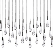 Solitaire Glass Linear Chandelier Lighting 37'' 50'' 70'' 87"W 120"W-Chandelier-Feyran-Brass-37''W-Feyran