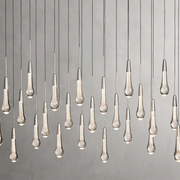 Solitaire Glass Linear Chandelier Lighting 37'' 50'' 70'' 87"W 120"W-Chandelier-Feyran-Brass-37''W-Feyran
