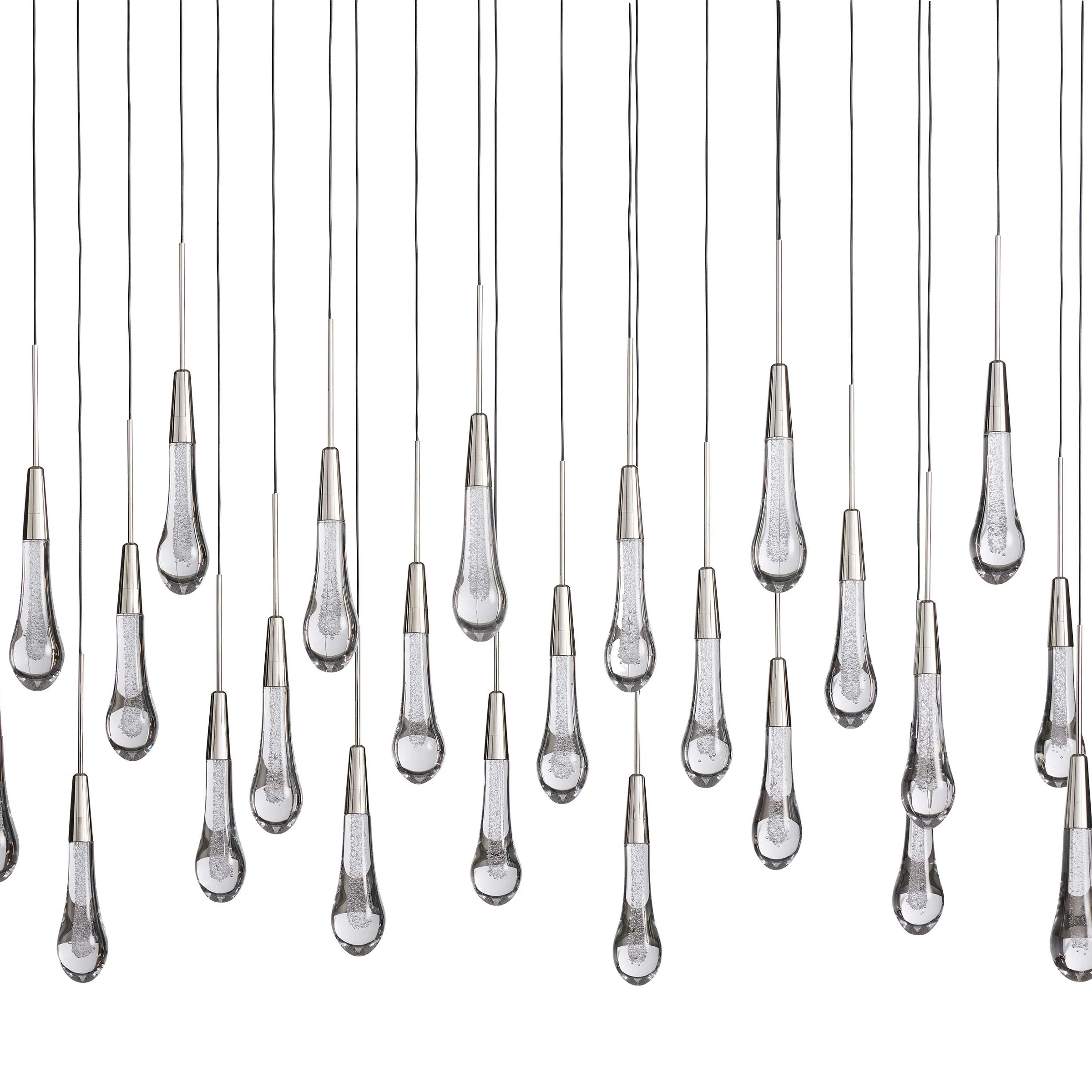 Solitaire Glass Linear Chandelier Lighting 37'' 50'' 70'' 87"W 120"W-Chandelier-Feyran-Brass-37''W-Feyran