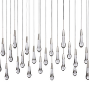 Solitaire Glass Linear Chandelier Lighting 37'' 50'' 70'' 87"W 120"W-Chandelier-Feyran-Brass-37''W-Feyran