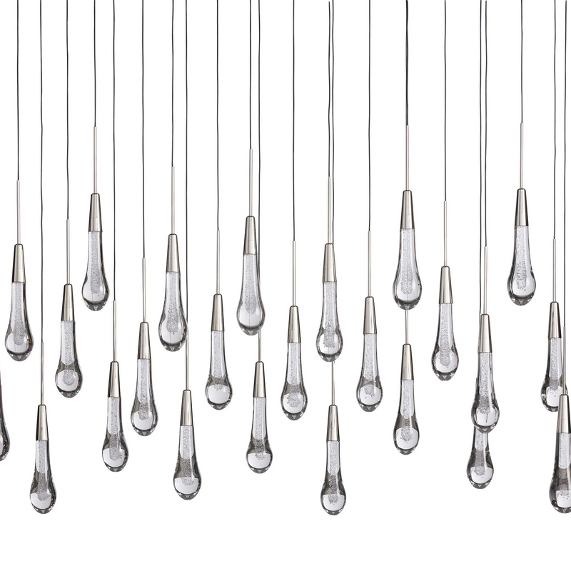 Solitaire Glass Linear Chandelier Lighting 37'' 50'' 70'' 87"W 120"W-Chandelier-Feyran-Brass-37''W-Feyran