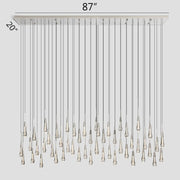Solitaire Glass Linear Chandelier Lighting 37'' 50'' 70'' 87"W 120"W-Chandelier-Feyran-Brass-37''W-Feyran