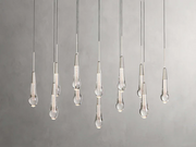 Solitaire Glass Linear Chandelier Lighting 37'' 50'' 70'' 87"W 120"W-Chandelier-Feyran-Nickel-37''W-Feyran