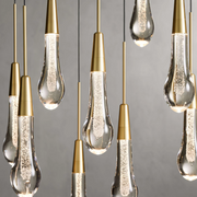 Solitaire Glass Linear Chandelier Lighting 37'' 50'' 70'' 87"W 120"W-Chandelier-Feyran-Brass-37''W-Feyran