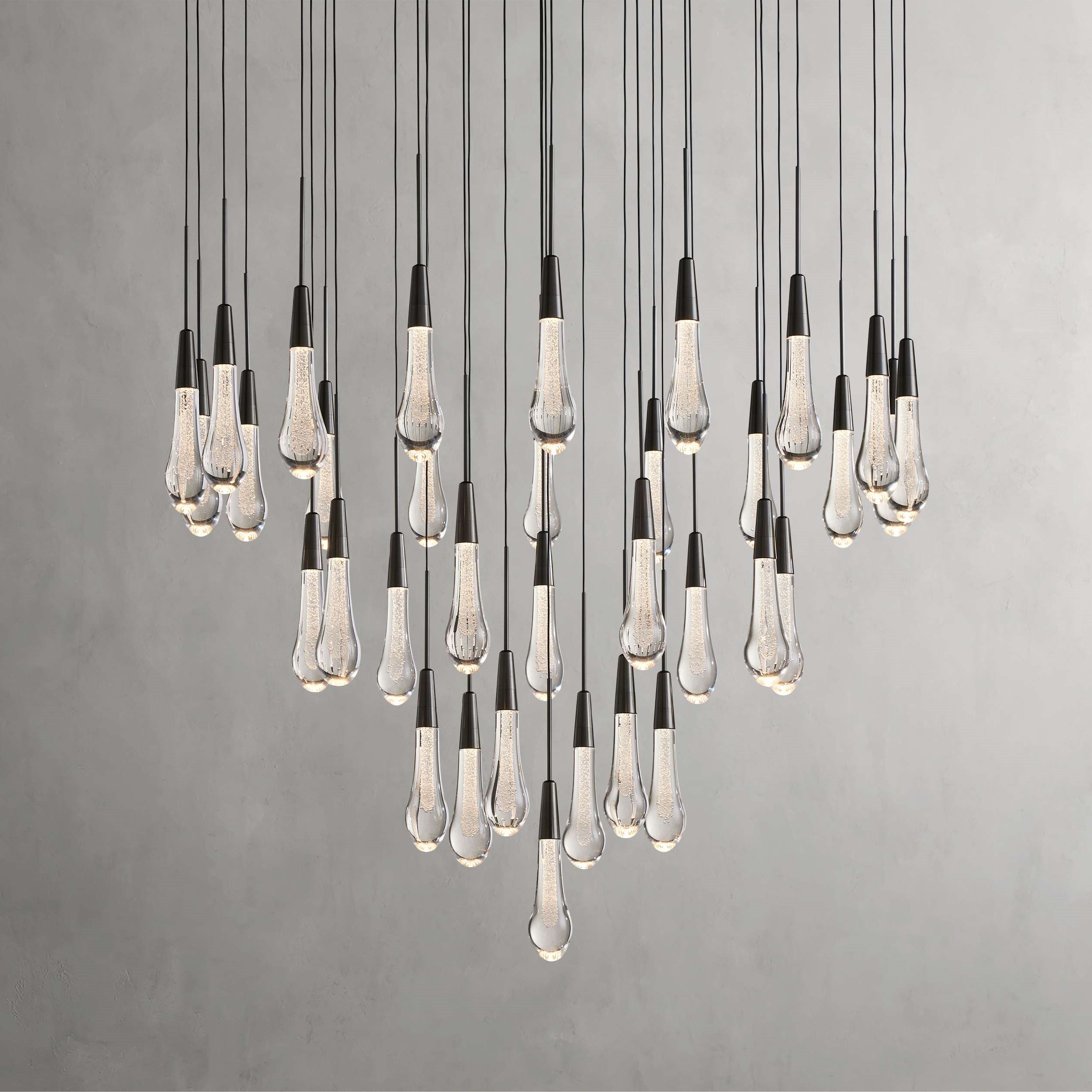 Solitaire Modern 17'' 24'' 36'' 58'' Round Chandelier Lighting-Chandelier-Feyran-24''-Black-Feyran